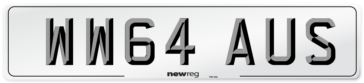 WW64 AUS Number Plate from New Reg